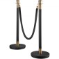 VEVOR Crowd Control Stanchion, Σετ 6 τεμαχίων Stanchion Set, Stanchion Set with 5 ft/1,5 m Black Velvet Rope, Black Crowd Control Barrier με στιβαρό σκυρόδεμα και μεταλλική βάση – Συναρμολόγηση Easy Connect