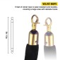 VEVOR Crowd Control Stanchion, Σετ 6 τεμαχίων Stanchion Set, Stanchion Set with 5 ft/1,5 m Black Velvet Rope, Black Crowd Control Barrier με στιβαρό σκυρόδεμα και μεταλλική βάση – Συναρμολόγηση Easy Connect
