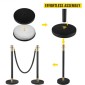VEVOR Crowd Control Stanchion, Σετ 6 τεμαχίων Stanchion Set, Stanchion Set with 5 ft/1,5 m Black Velvet Rope, Black Crowd Control Barrier με στιβαρό σκυρόδεμα και μεταλλική βάση – Συναρμολόγηση Easy Connect