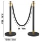 VEVOR Crowd Control Stanchion, Σετ 6 τεμαχίων Stanchion Set, Stanchion Set with 5 ft/1,5 m Black Velvet Rope, Black Crowd Control Barrier με στιβαρό σκυρόδεμα και μεταλλική βάση – Συναρμολόγηση Easy Connect