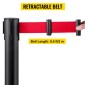 VEVOR Crowd Control Stanchion, Σετ 6 τεμαχίων Stanchion Set, Stanchion Set με 6,6 ft/2 m Κόκκινη ανασυρόμενη ζώνη, Μαύρο φράγμα ελέγχου πλήθους με λαστιχένια βάση – Easy Connect Assembly για έλεγχο του πλήθους