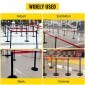 VEVOR Crowd Control Stanchion, Σετ 6 τεμαχίων Stanchion Set, Stanchion Set με 6,6 ft/2 m Κόκκινη ανασυρόμενη ζώνη, Μαύρο φράγμα ελέγχου πλήθους με λαστιχένια βάση – Easy Connect Assembly για έλεγχο του πλήθους