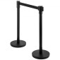 VEVOR Crowd Control Stanchion, Σετ 4 τεμαχίων Stanchion Set, Stanchion Set με 6,6 ft/2 m Μαύρη ανασυρόμενη ζώνη, Black Crowd Control Barrier με σκυρόδεμα και μεταλλική βάση - Συναρμολόγηση Easy Connect