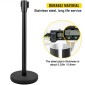 VEVOR Crowd Control Stanchion, Σετ 8 τεμαχίων Stanchion Set, Stanchion Set με 6,6 ft/2 m Μαύρη ανασυρόμενη ζώνη, Black Crowd Control Barrier με σκυρόδεμα και μεταλλική βάση – Συναρμολόγηση Easy Connect