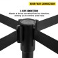 VEVOR Crowd Control Stanchion, Σετ 8 τεμαχίων Stanchion Set, Stanchion Set με 6,6 ft/2 m Μαύρη ανασυρόμενη ζώνη, Black Crowd Control Barrier με σκυρόδεμα και μεταλλική βάση – Συναρμολόγηση Easy Connect