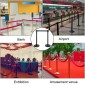 VEVOR Crowd Control Stanchion, Σετ 8 τεμαχίων Stanchion Set, Stanchion Set με 6,6 ft/2 m Μαύρη ανασυρόμενη ζώνη, Black Crowd Control Barrier με σκυρόδεμα και μεταλλική βάση – Συναρμολόγηση Easy Connect