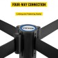VEVOR Crowd Control Stanchion, Σετ 4 τεμαχίων Stanchion Set, Stanchion Set με 6,6 ft/2 m Μαύρη ανασυρόμενη ζώνη, Black Crowd Control Barrier με σκυρόδεμα και μεταλλική βάση – Συναρμολόγηση Easy Connect
