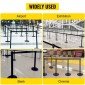 VEVOR Crowd Control Stanchion, Σετ 4 τεμαχίων Stanchion Set, Stanchion Set με 6,6 ft/2 m Μαύρη ανασυρόμενη ζώνη, Black Crowd Control Barrier με σκυρόδεμα και μεταλλική βάση – Συναρμολόγηση Easy Connect