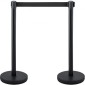 VEVOR Crowd Control Stanchion, Σετ 4 τεμαχίων Stanchion Set, Stanchion Set με 6,6 ft/2 m Μαύρη ανασυρόμενη ζώνη, Black Crowd Control Barrier με σκυρόδεμα και μεταλλική βάση – Συναρμολόγηση Easy Connect