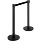 VEVOR Crowd Control Stanchion, Σετ 4 τεμαχίων Stanchion Set, Stanchion Set με 6,6 ft/2 m Μαύρη ανασυρόμενη ζώνη, Black Crowd Control Barrier με σκυρόδεμα και μεταλλική βάση – Συναρμολόγηση Easy Connect