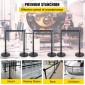 VEVOR Crowd Control Stanchion, Σετ 6 τεμαχίων Stanchion Set, Stanchion Set με 6,6 ft/2 m Μαύρη ανασυρόμενη ζώνη, Black Crowd Control Barrier με σκυρόδεμα και μεταλλική βάση – Συναρμολόγηση Easy Connect