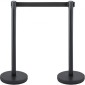 VEVOR Crowd Control Stanchion, Σετ 6 τεμαχίων Stanchion Set, Stanchion Set με 6,6 ft/2 m Μαύρη ανασυρόμενη ζώνη, Black Crowd Control Barrier με σκυρόδεμα και μεταλλική βάση – Συναρμολόγηση Easy Connect