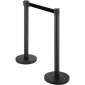 Βάση VEVOR Crowd Control Stanchion, σετ Stanchion 8 τεμαχίων, με μαύρη ανασυρόμενη ζώνη 6,6 ft/2 m, Μαύρο φράγμα ελέγχου πλήθους με σκυρόδεμα και μεταλλική βάση, συναρμολόγηση Easy Connect