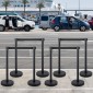 Βάση VEVOR Crowd Control Stanchion, σετ Stanchion 8 τεμαχίων, με μαύρη ανασυρόμενη ζώνη 6,6 ft/2 m, Μαύρο φράγμα ελέγχου πλήθους με σκυρόδεμα και μεταλλική βάση, συναρμολόγηση Easy Connect