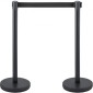 Βάση VEVOR Crowd Control Stanchion, σετ Stanchion 8 τεμαχίων, με μαύρη ανασυρόμενη ζώνη 6,6 ft/2 m, Μαύρο φράγμα ελέγχου πλήθους με σκυρόδεμα και μεταλλική βάση, συναρμολόγηση Easy Connect