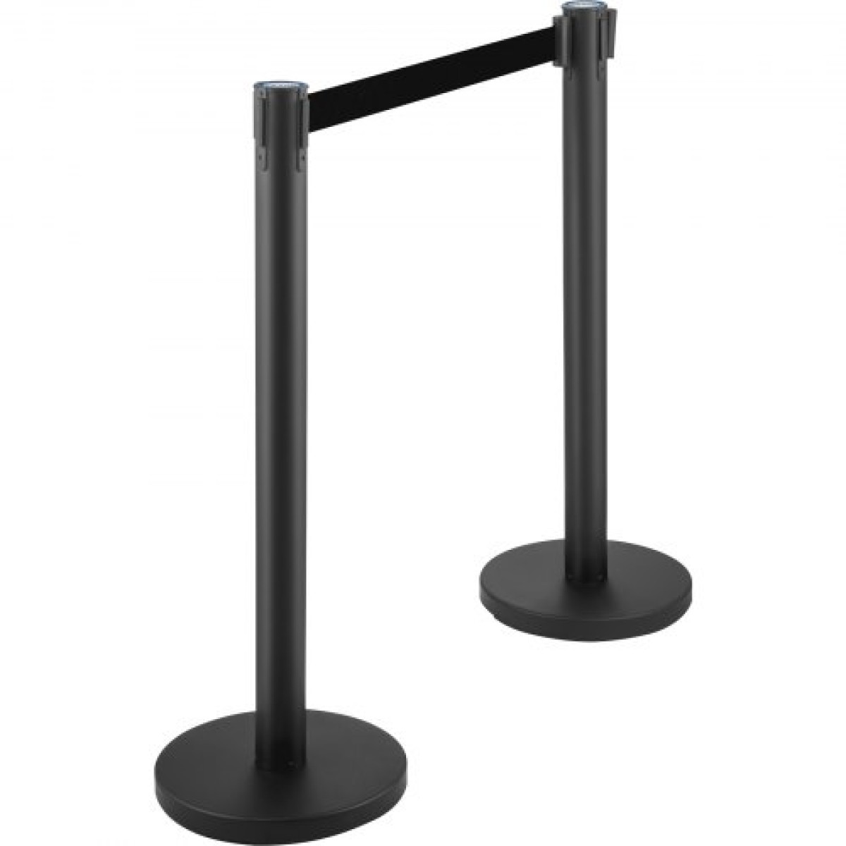 Βάση VEVOR Crowd Control Stanchion, σετ Stanchion 8 τεμαχίων, με μαύρη ανασυρόμενη ζώνη 6,6 ft/2 m, Μαύρο φράγμα ελέγχου πλήθους με σκυρόδεμα και μεταλλική βάση, συναρμολόγηση Easy Connect