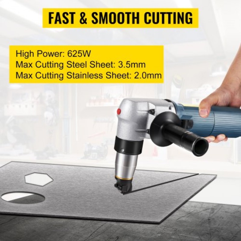 VEVOR Electric Metal Nibbler 625W Nibbler Metal Cutter 1000rpm High Speed ​​Rotor Metal Nibbler 110V w Αντικατασταθείσες λεπίδες Θήκη αποθήκευσης Λαμαρίνας για κοπή από ανοξείδωτο χάλυβα, αλουμίνιο, πλαστικό