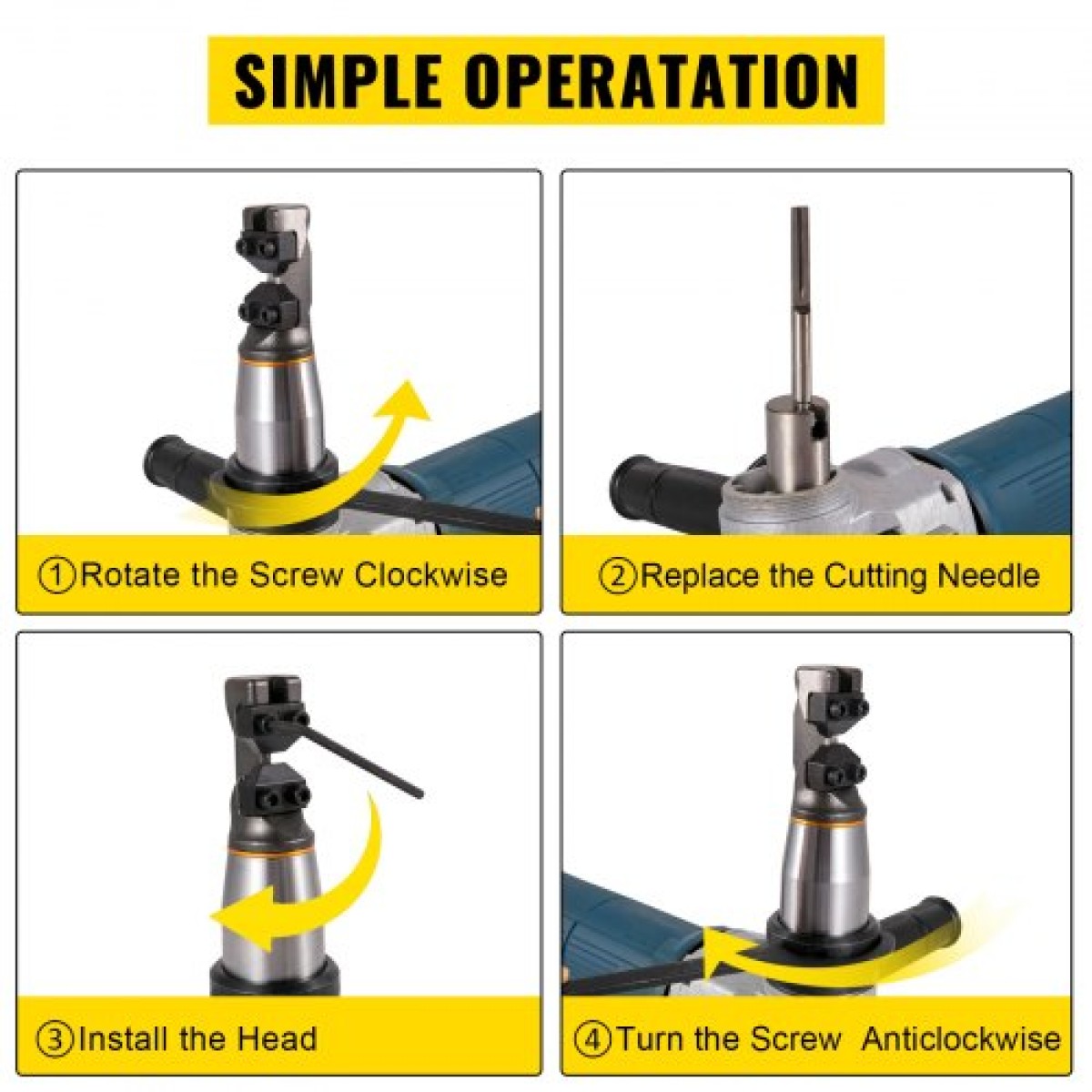 VEVOR Electric Metal Nibbler 625W Nibbler Metal Cutter 1000rpm High Speed ​​Rotor Metal Nibbler 110V w Αντικατασταθείσες λεπίδες Θήκη αποθήκευσης Λαμαρίνας για κοπή από ανοξείδωτο χάλυβα, αλουμίνιο, πλαστικό