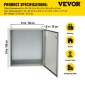 VEVOR Electrical Steel Περίβλημα Κουτί NEMA 4 Περίβλημα εξωτερικού χώρου 60x60x20 cm UL
