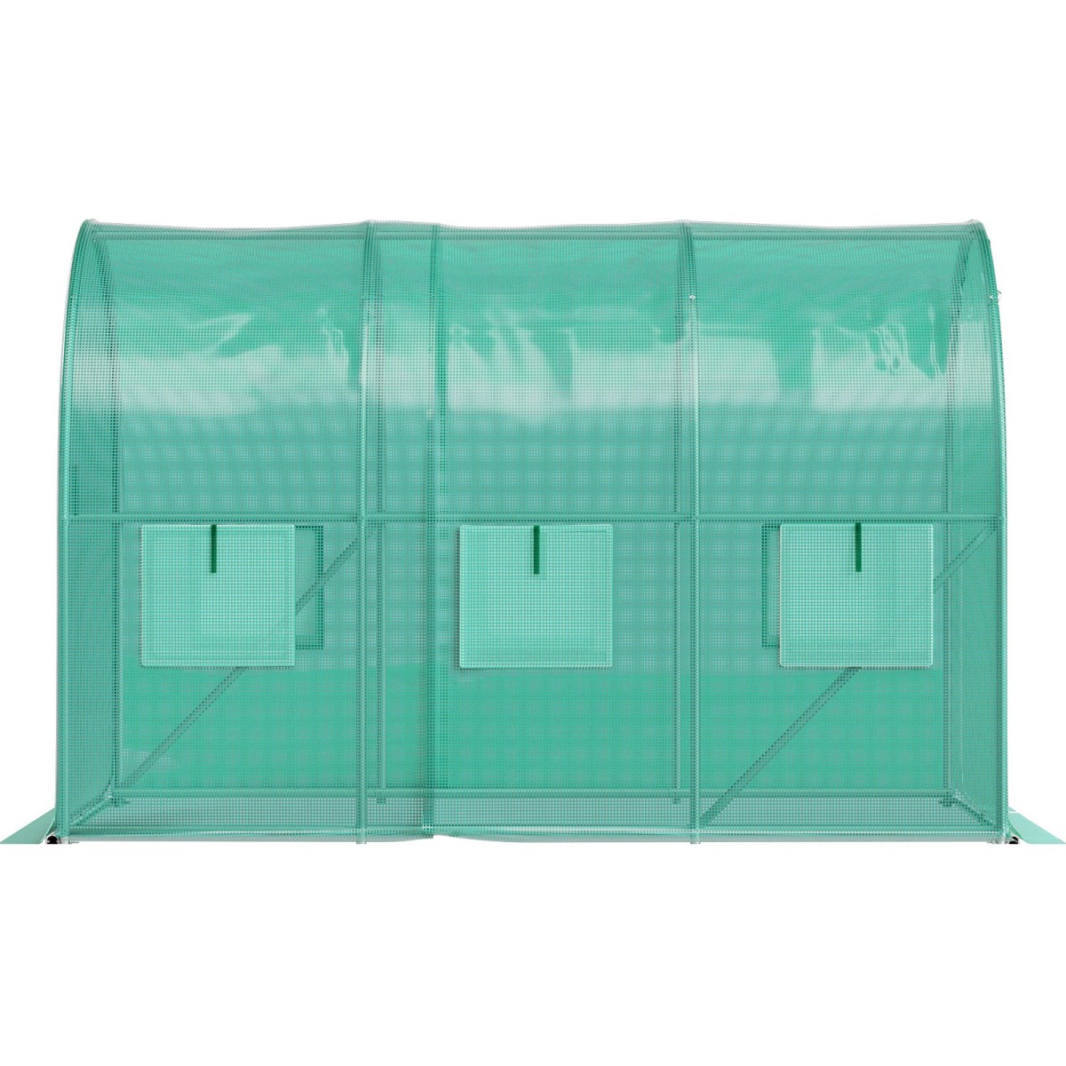 Θερμοκήπιο VEVOR Walk-in Tunnel, 304,8 x 213,4 x 213,4 cm Φορητό θερμοσίφωνο με γαλβανισμένο ατσάλι, 1 επάνω δοκό, διαγώνιους πόλους, πόρτα με φερμουάρ & 6 ανοιγόμενα παράθυρα, πράσινο