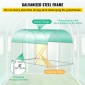 Θερμοκήπιο VEVOR Walk-in Tunnel, 304,8 x 213,4 x 213,4 cm Φορητό θερμοσίφωνο με γαλβανισμένο ατσάλι, 1 επάνω δοκό, διαγώνιους πόλους, πόρτα με φερμουάρ & 6 ανοιγόμενα παράθυρα, πράσινο