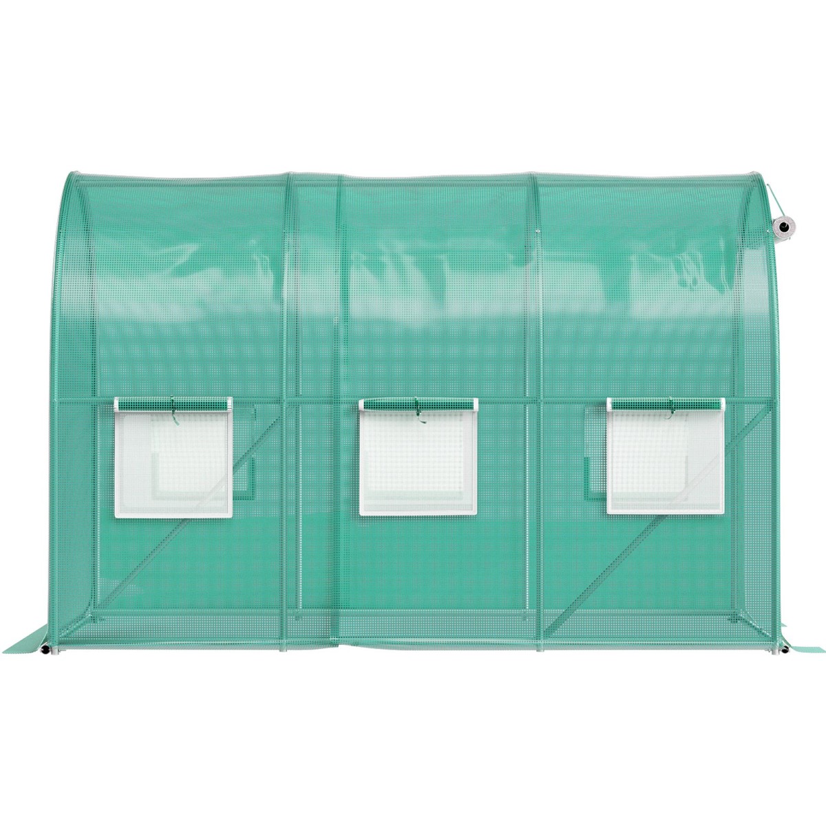 Θερμοκήπιο VEVOR Walk-in Tunnel, 304,8 x 213,4 x 213,4 cm Φορητό θερμοσίφωνο με γαλβανισμένο ατσάλι, 1 επάνω δοκό, διαγώνιους πόλους, πόρτα με φερμουάρ & 6 ανοιγόμενα παράθυρα, πράσινο