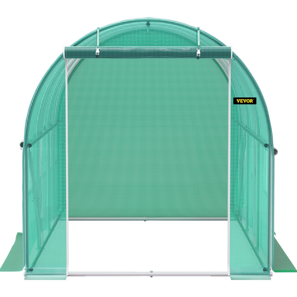 Θερμοκήπιο VEVOR Walk-in Tunnel, 304,8 x 213,4 x 213,4 cm Φορητό θερμοσίφωνο με γαλβανισμένο ατσάλι, 1 επάνω δοκό, διαγώνιους πόλους, πόρτα με φερμουάρ & 6 ανοιγόμενα παράθυρα, πράσινο