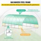 Θερμοκήπιο VEVOR Walk-in Tunnel, 609,6 x 304,8 x 213,4 cm Φορητό θερμοσίφωνο με γαλβανισμένο ατσάλι, 3 επάνω δοκάρια, 4 διαγώνιους πόλους, 2 πόρτες με φερμουάρ & 12 παράθυρα με αναδίπλωση, λευκό