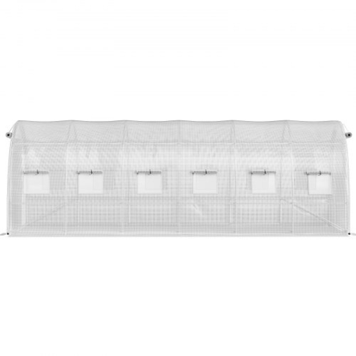 Θερμοκήπιο VEVOR Walk-in Tunnel, 609,6 x 304,8 x 213,4 cm Φορητό θερμοσίφωνο με γαλβανισμένο ατσάλι, 3 επάνω δοκάρια, 4 διαγώνιους πόλους, 2 πόρτες με φερμουάρ & 12 παράθυρα με αναδίπλωση, λευκό