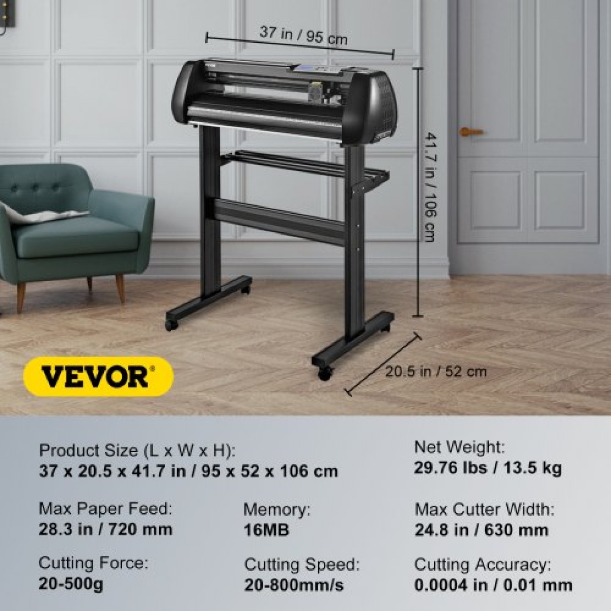 Μηχάνημα κοπής βινυλίου VEVOR, Plotter κοπής 28 ιντσών, Κιτ μηχανής κοπής εκτός σύνδεσης Mobile Bluetooth, Ακριβής άξονας κυλίνδρου Ρυθμιζόμενη ταχύτητα και δύναμη υψηλής ακρίβειας, DIY SignMaster Software Blade για Windows