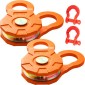 VEVOR Snatch Block, 11T/25.000 LBS Όριο φορτίου εργασίας, Τροχαλία βαρούλκου βαρέως τύπου για συνθετικό σχοινί 0,55"/14 mm ή μαλακά δεσμά, Αξεσουάρ αποκατάστασης εκτός δρόμου για τρακτέρ, φορτηγό, ATV & UTV, 2 πακέτα