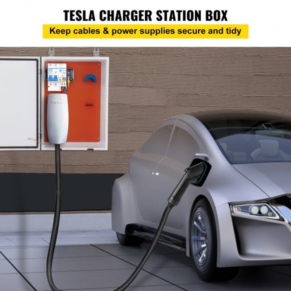 Κουτί σταθμού φόρτισης VEVOR Tesla, 70x50x25cm, Θήκη καλωδίων εξωτερικού χώρου Charging Box Cable Organizer, IP32 Αδιάβροχο Dustproof Cool Roll Steel Electrical Enclosure box, for Tesla Wall Connector