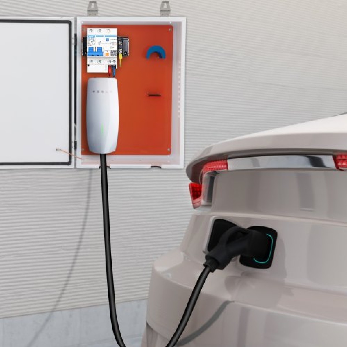 Κουτί σταθμού φόρτισης VEVOR Tesla, 70x50x25cm, Θήκη καλωδίων εξωτερικού χώρου Charging Box Cable Organizer, IP32 Αδιάβροχο Dustproof Cool Roll Steel Electrical Enclosure box, for Tesla Wall Connector