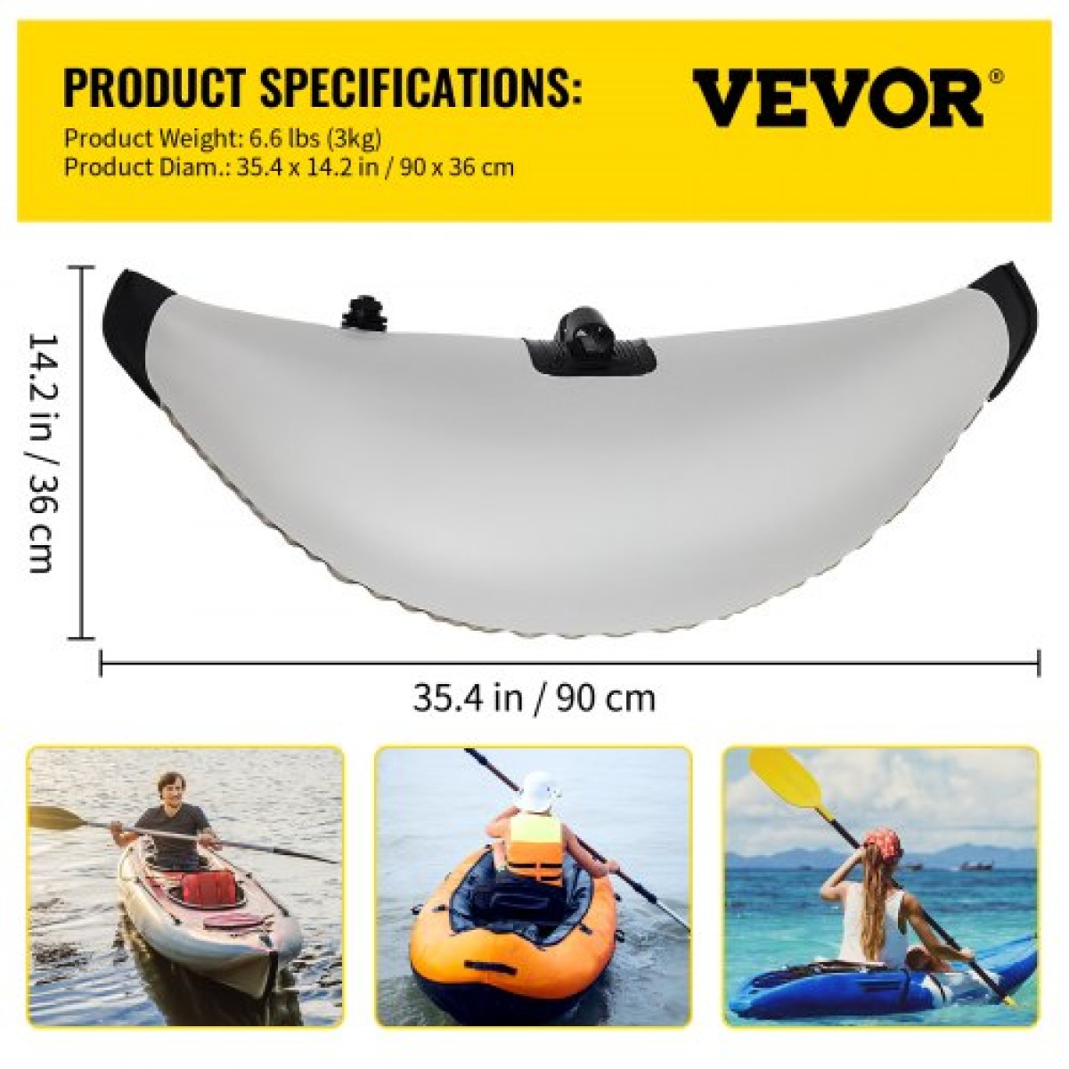 VEVOR Kayak Outrigger Stabilizer, 2 ΤΕΜ, PVC Φουσκωτό Πλωτήρα Outrigger με ράβδο Sidekick Arms, Standing Float Stabilizer System Kit για καγιάκ, κανό, ψαροκάικα