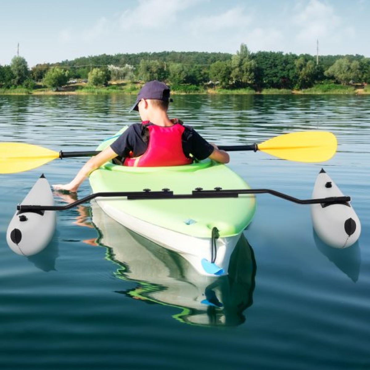 VEVOR Kayak Outrigger Stabilizer, 2 ΤΕΜ, PVC Φουσκωτό Πλωτήρα Outrigger με ράβδο Sidekick Arms, Standing Float Stabilizer System Kit για καγιάκ, κανό, ψαροκάικα