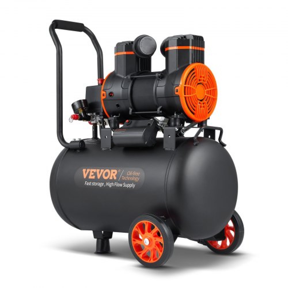 VEVOR Air Compressor 35.2 L 1800W 5.12 CFM@ 90PSI 70 dB Ultra Quiet Oil Free