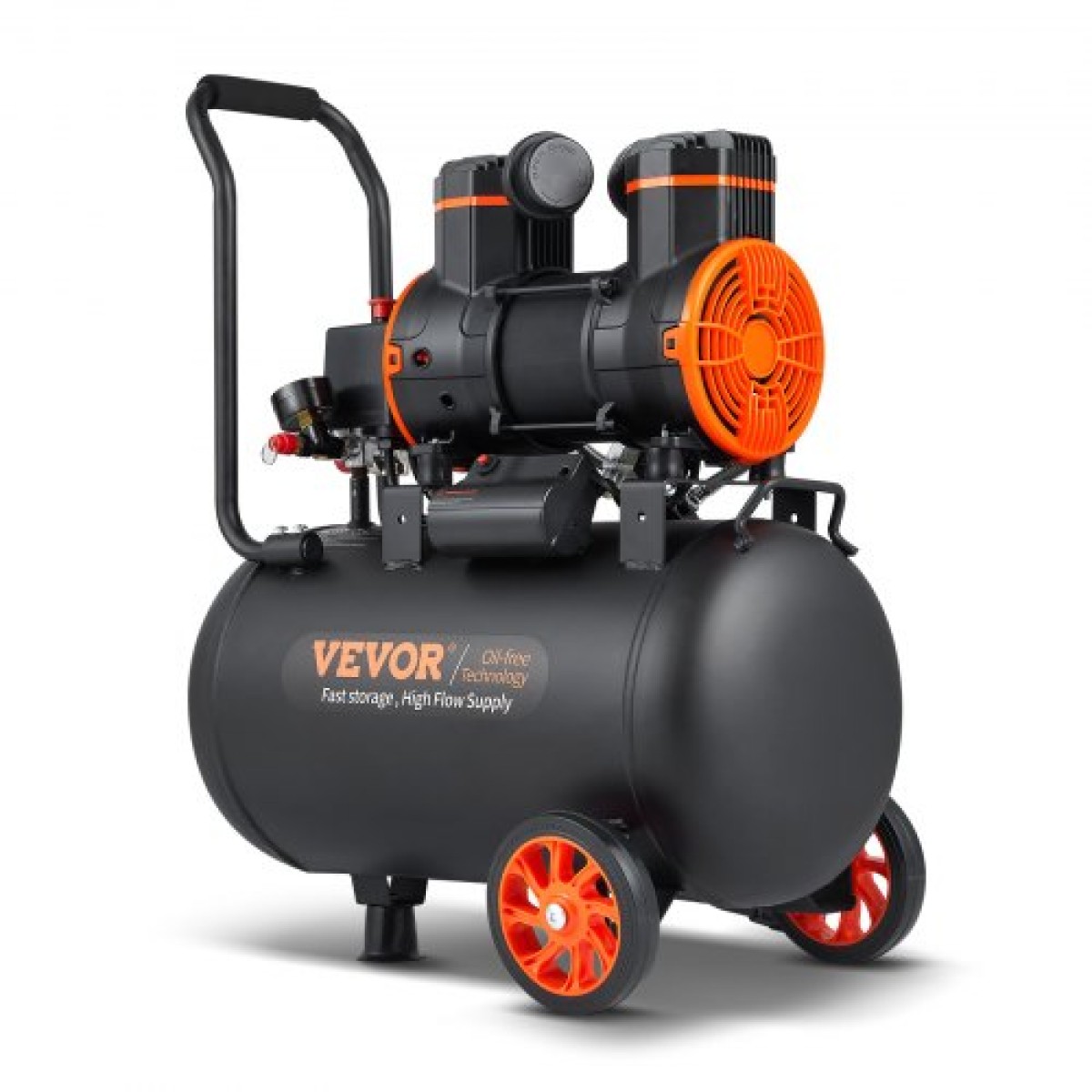 VEVOR Air Compressor 35.2 L 1800W 5.12 CFM@ 90PSI 70 dB Ultra Quiet Oil Free