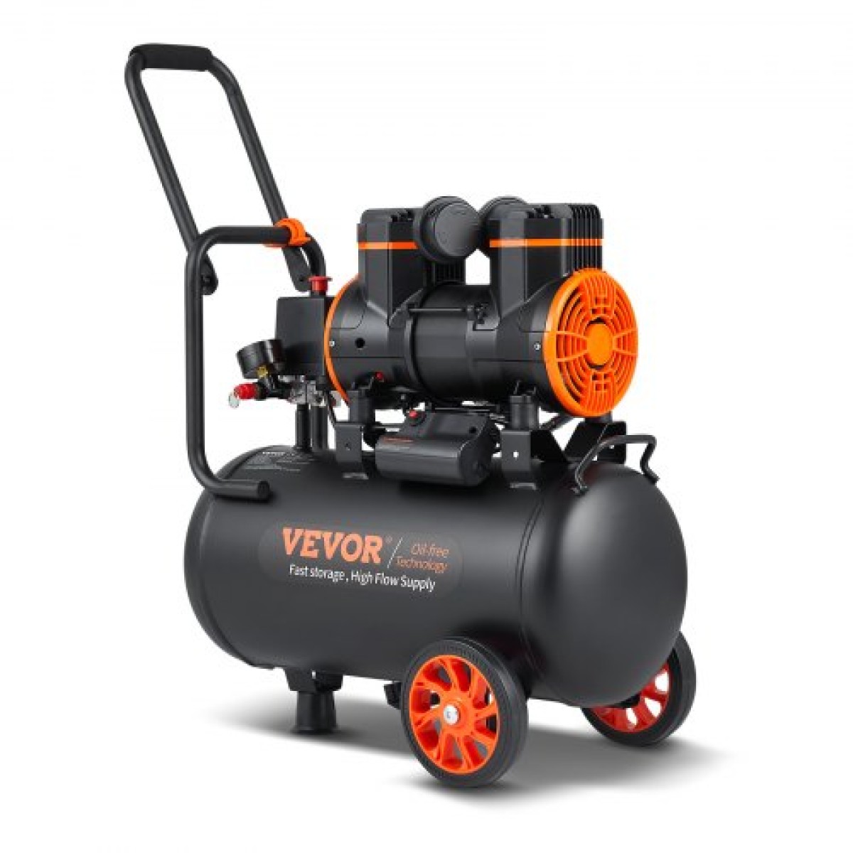 VEVOR Air Compressor 23,8 L 1450W 3,35 CFM@ 90PSI 70 dB Ultra Quiet Oil Free