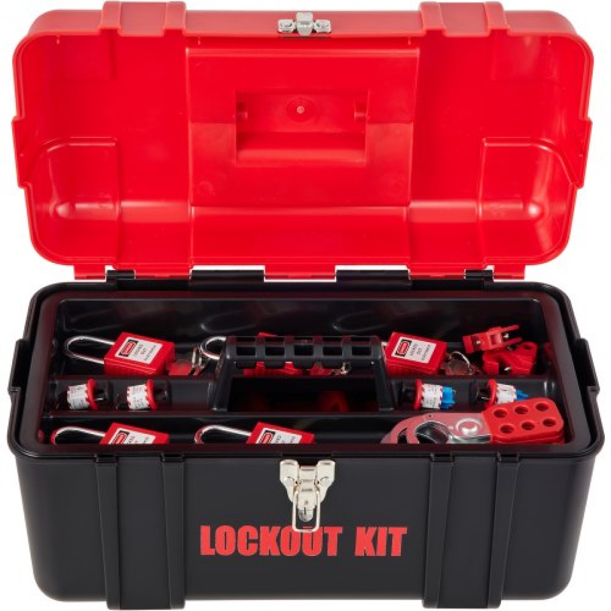 VEVOR 42 PCS Lockout Tagout Kit, Electrical Safety Loto Kit Περιλαμβάνει λουκέτα, 5 είδη κλειδαριών, Hasps, Tags & Ties, Box, Lockout Safety Tools για αφαίρεση ηλεκτρικού κινδύνου σε βιομηχανικά, μηχανήματα