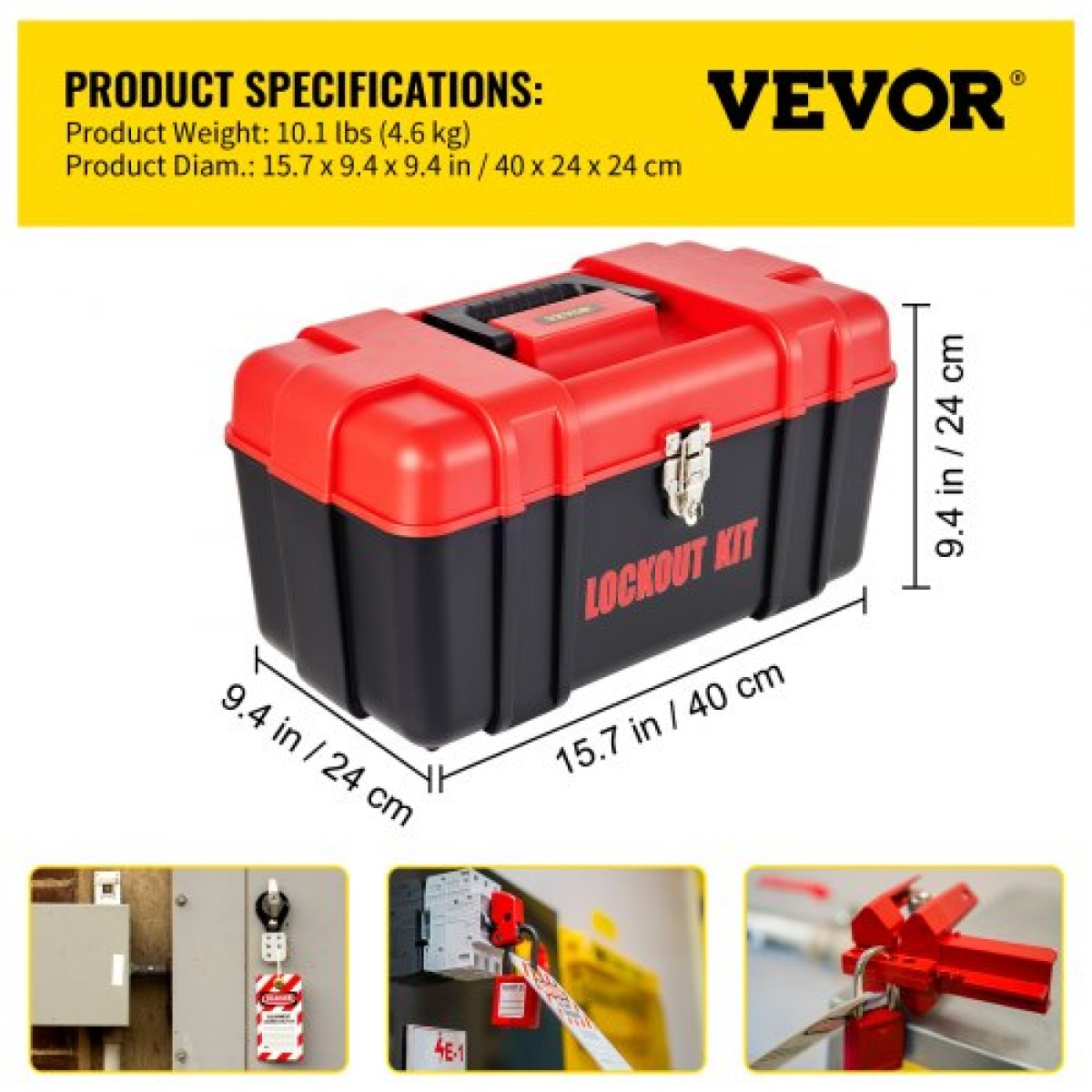 VEVOR 42 PCS Lockout Tagout Kit, Electrical Safety Loto Kit Περιλαμβάνει λουκέτα, 5 είδη κλειδαριών, Hasps, Tags & Ties, Box, Lockout Safety Tools για αφαίρεση ηλεκτρικού κινδύνου σε βιομηχανικά, μηχανήματα