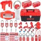 VEVOR 42 PCS Lockout Tagout Kit, Electrical Safety Loto Kit Περιλαμβάνει λουκέτα, 5 είδη κλειδαριών, Hasps, Tags & Ties, Box, Lockout Safety Tools για αφαίρεση ηλεκτρικού κινδύνου σε βιομηχανικά, μηχανήματα