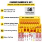 VEVOR 58 PCS Lockout Tagout Kit, Electrical Safety Loto Kit περιλαμβάνει λουκέτα, Lockout Station, Hasp, Tags & Zip Ties, Lockout Tagout Safety Tools for Industrial, Electrical Power, Μηχανήματα