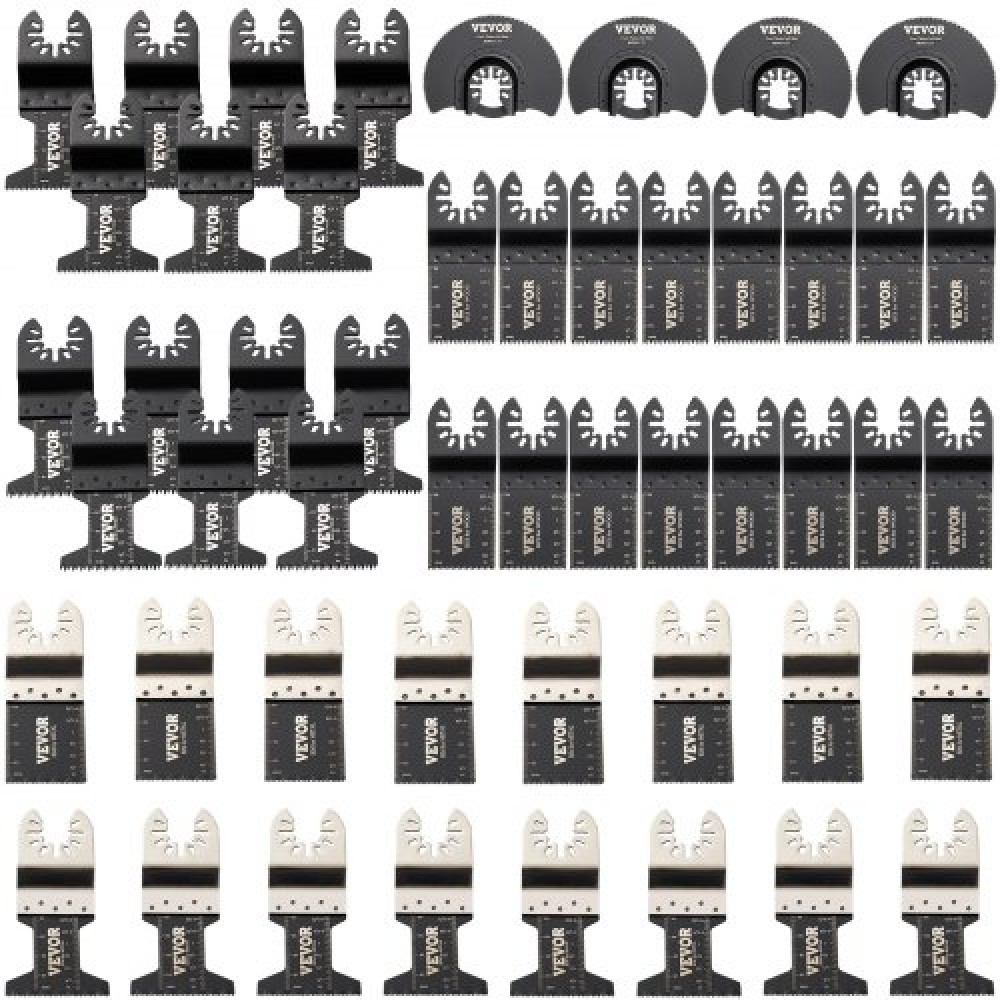 VEVOR 50 PCS ταλαντευόμενες λεπίδες πριονιού, κιτ λεπίδων πολλαπλών εργαλείων γρήγορης αποδέσμευσης, λεπίδες εργαλείων HCS για ξύλινα πλαστικά μεταλλικά καρφιά, συμβατές με Dewalt Dremel Fein Worx Bosch Makita Milwaukee
