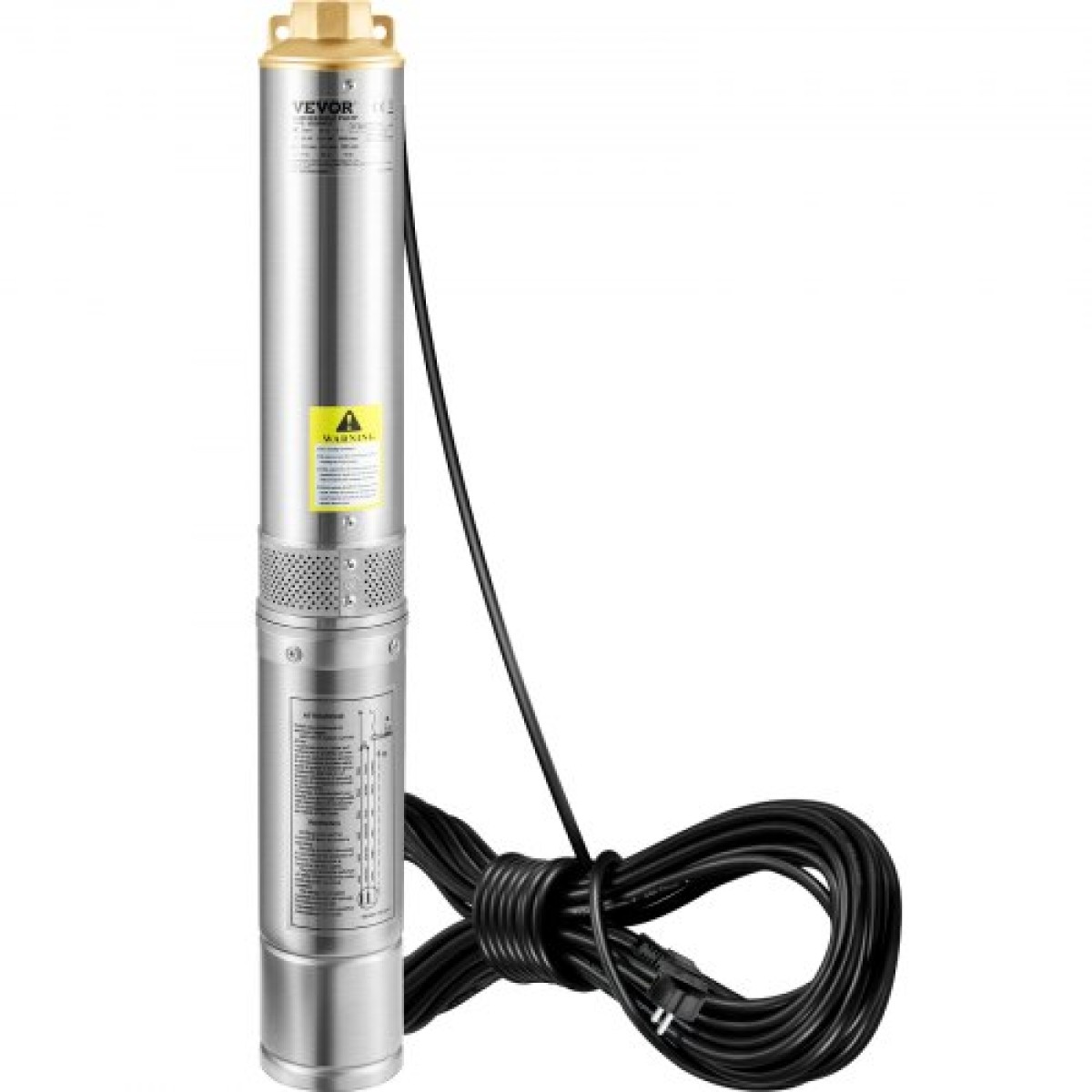 Υποβρύχια αντλία VEVOR Deep Well, 750W 230V/50Hz, 105L/min 62 m Ανθεκτικό στην άμμο <5%, Ηλεκτρικό καλώδιο 20 m, 8,9 cm Αντλίες νερού από ανοξείδωτο χάλυβα για βιομηχανική, άρδευση και οικιακή χρήση, IP68 αδιάβροχο