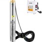 Υποβρύχια αντλία VEVOR Deep Well, 370W 230V/50Hz, 110L/min 44 m Head, με καλώδιο 20 m & εξωτερικό κιβώτιο ελέγχου, 10,2 cm Αντλίες νερού από ανοξείδωτο χάλυβα για βιομηχανική, άρδευση & οικιακή χρήση, IP68 αδιάβροχη