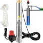 Υποβρύχια αντλία VEVOR Deep Well, 750W 230V/50Hz, 105L/min 62 m Head, 20 m Cord & Automatic Pressure Switch, 8,9 cm Αντλίες νερού από ανοξείδωτο χάλυβα για βιομηχανική, άρδευση και οικιακή χρήση, IP68 αδιάβροχη