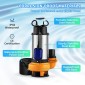 Υποβρύχια αντλία νερού VEVOR, 2200W 60000L/H, με καλώδιο 8 m και αυτόματο συνδεδεμένο διακόπτη πλωτήρα, φορητός ανοξείδωτος χάλυβας για βρώμικα ή καθαρά, πλημμύρες αποχέτευσης, άδειες λίμνες κήπου, πισίνες, υδρομασάζ