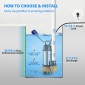 Υποβρύχια αντλία νερού VEVOR, 2200W 60000L/H, με καλώδιο 8 m και αυτόματο συνδεδεμένο διακόπτη πλωτήρα, φορητός ανοξείδωτος χάλυβας για βρώμικα ή καθαρά, πλημμύρες αποχέτευσης, άδειες λίμνες κήπου, πισίνες, υδρομασάζ