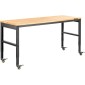 VEVOR Πάγκος Εργασίας Ρυθμιζόμενο ύψος, 122cm Π X 51cm D X 104cm Υ Τραπέζι γκαράζ με 79 – 104 cm Ύψος & Χωρητικότητα 720KG, με πρίζες & σκληρό ξύλο επάνω & μεταλλικό πλαίσιο & περιστρεφόμενους τροχούς, για σπίτι γραφείου