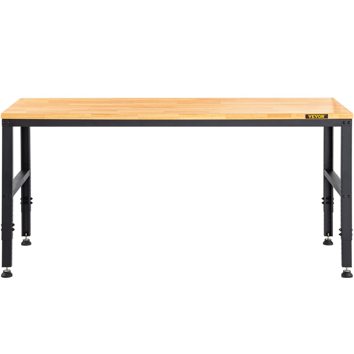 Πάγκος εργασίας VEVOR Ρυθμιζόμενο ύψος, 135cm Π X 46cm D X 97cm Υ Τραπέζι γκαράζ με 72 – 97 cm Ύψος & χωρητικότητα φόρτωσης 900 KG, με πρίζες ρεύματος & σκληρό ξύλο πάνω & μεταλλικό πλαίσιο & ποδαράκια, για σπίτι γραφείου